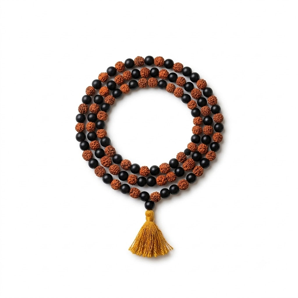Rudraksha Karungali Mala - 108+1 Beads