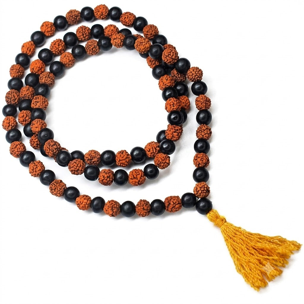 Rudraksha Karungali Mala - 108+1 Beads