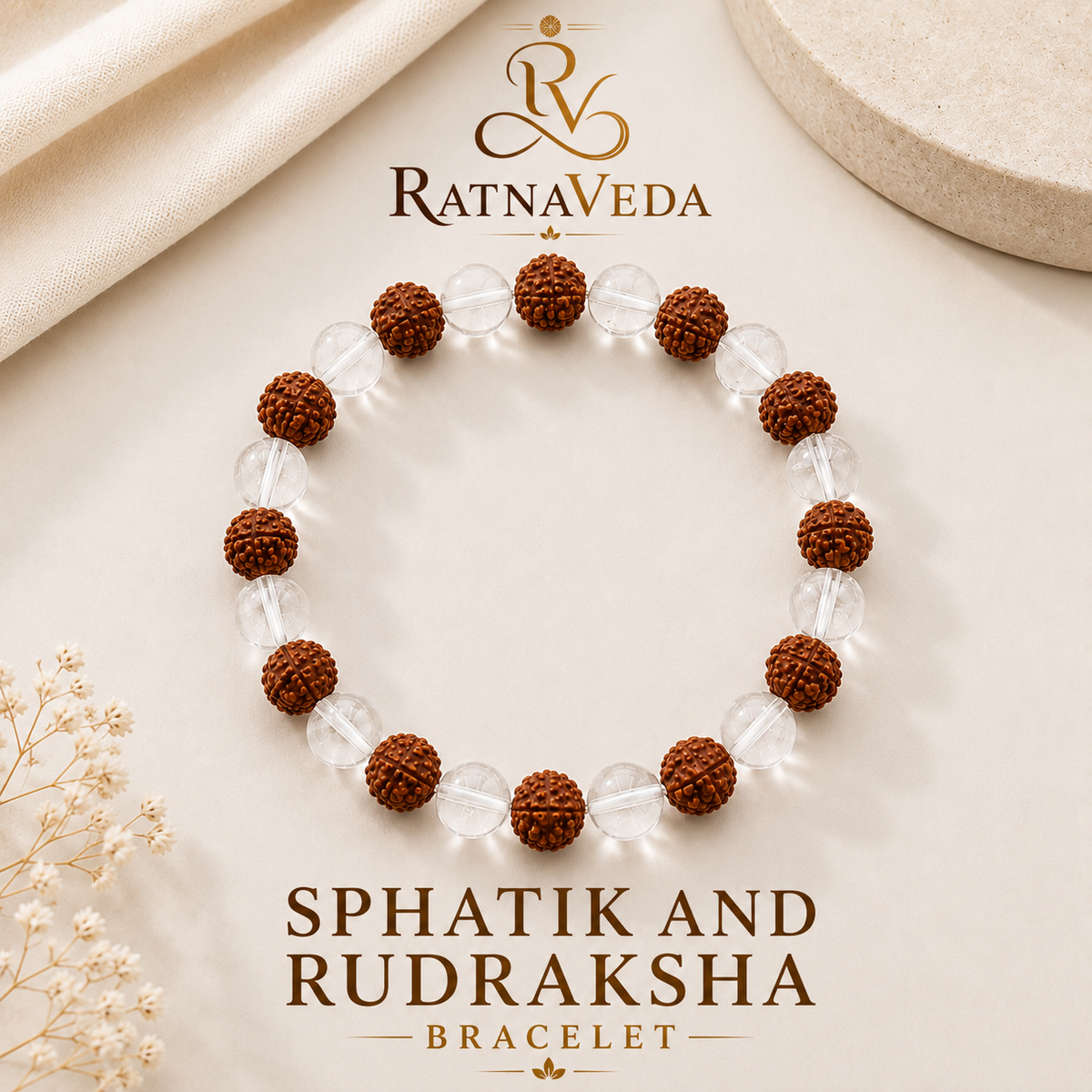 Sphatik and Rudraksha Bracelet